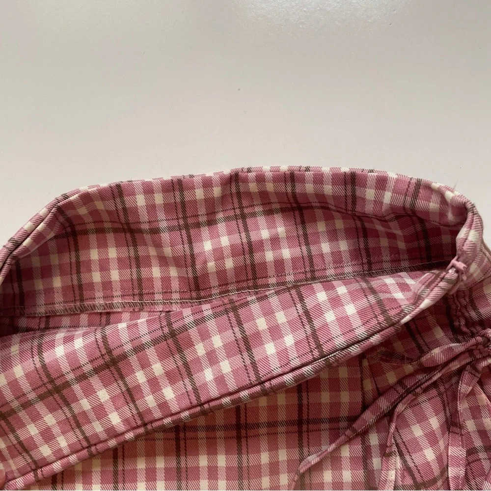 Yesstyle Mini Plaid Skort Pink Skirt with Ties Balletcore Coquette, Size Medium - Picture 8 of 9
